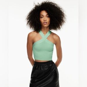 Aritzia Babaton Sculpt Knit Criss Cross Cropped Tank